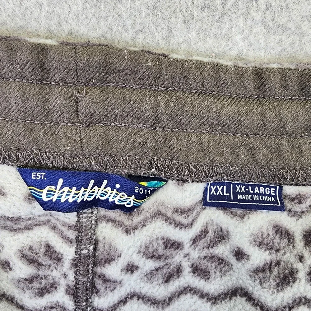 Chubbies Mens XXL 2XL Fleece Lounge Shorts Gray Fair Isle Bear Sweat Shorts